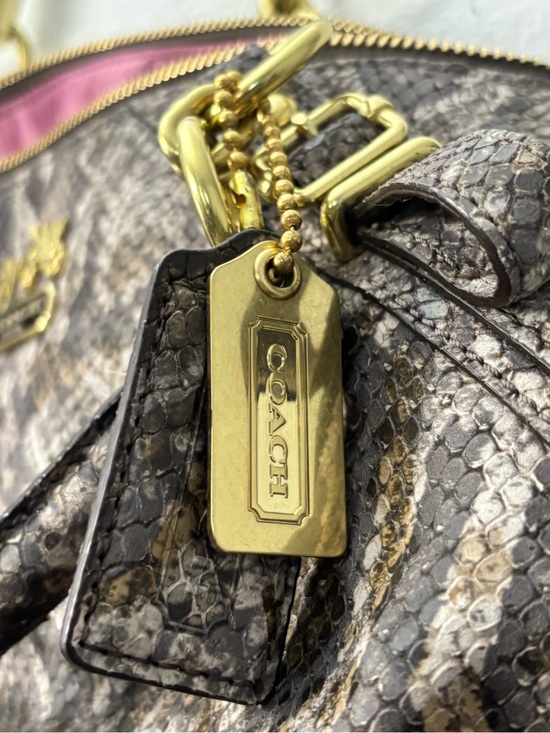 Coach Madison Sophia Embossed Python Snakeskin Gold Hardware 